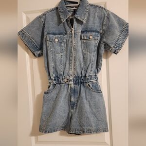 WeWoreWhat Flight Romper. NWT. Size S. Jean material.